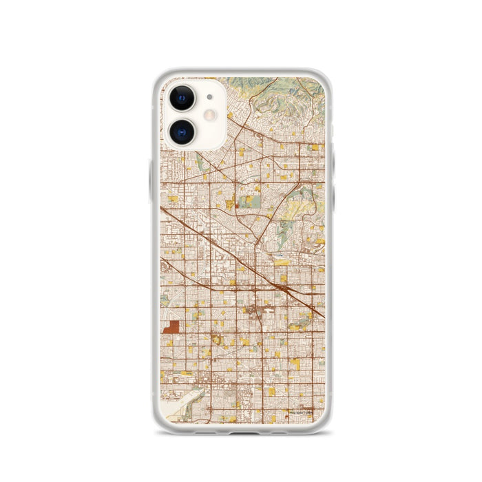 Custom iPhone 11 Buena Park California Map Phone Case in Woodblock