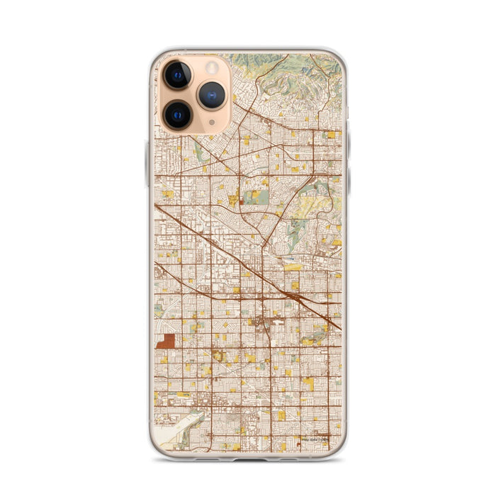 Custom iPhone 11 Pro Max Buena Park California Map Phone Case in Woodblock