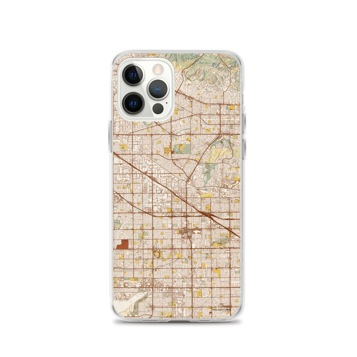 Custom iPhone 12 Pro Buena Park California Map Phone Case in Woodblock