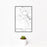 12x18 Buena Vista Colorado Map Print Portrait Orientation in Classic Style With Small Cactus Plant in White Planter