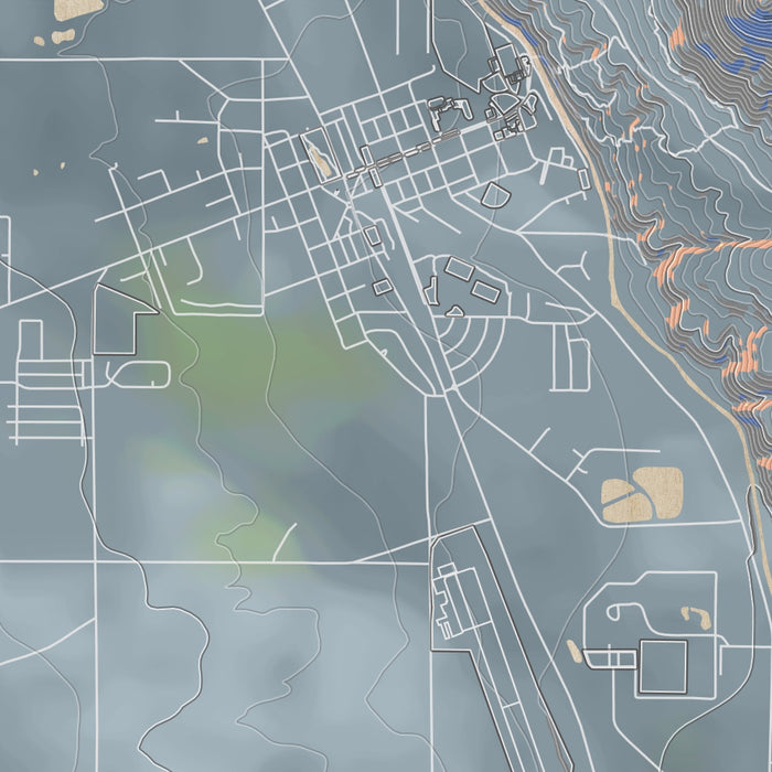 Buena Vista Colorado Map Print in Afternoon Style Zoomed In Close Up Showing Details