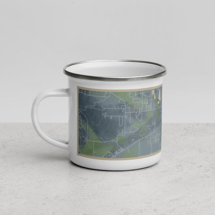 Left View Custom Buena Vista Colorado Map Enamel Mug in Afternoon