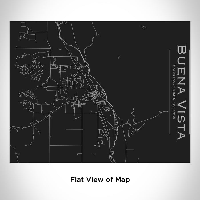 Rendered View of Buena Vista Colorado Map Engraving on 20oz Stainless Steel Insulated Bottle with Bamboo Top in Black
