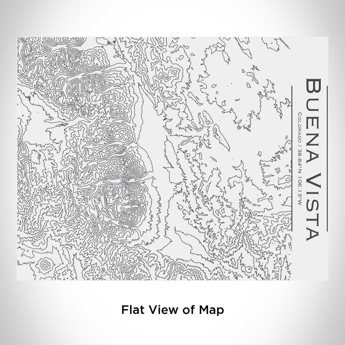 Rendered View of Buena Vista Colorado Map Engraving on 20oz Stainless Steel Insulated Bottle with Bamboo Top in White