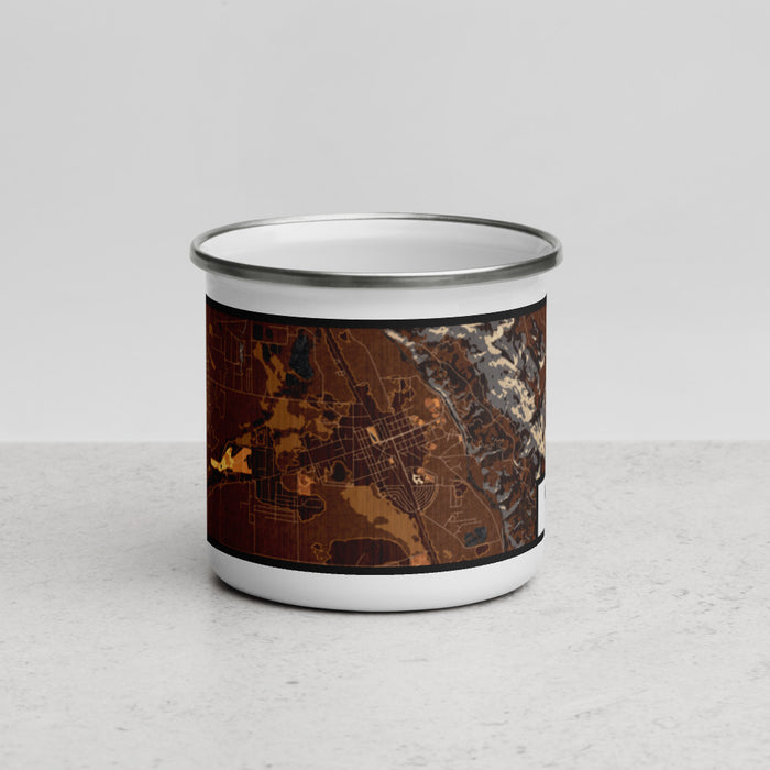 Front View Custom Buena Vista Colorado Map Enamel Mug in Ember