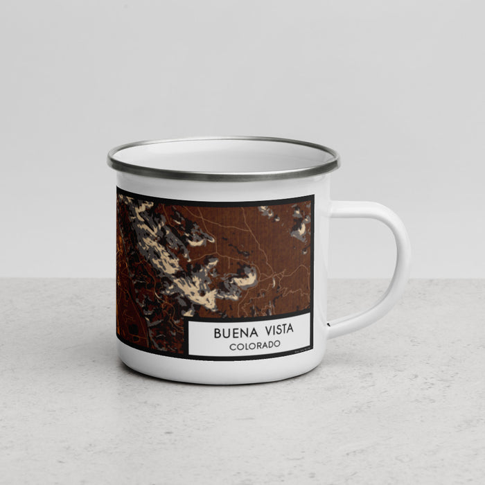 Right View Custom Buena Vista Colorado Map Enamel Mug in Ember