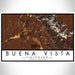 Buena Vista Colorado Map Print Landscape Orientation in Ember Style With Shaded Background