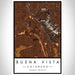 Buena Vista Colorado Map Print Portrait Orientation in Ember Style With Shaded Background