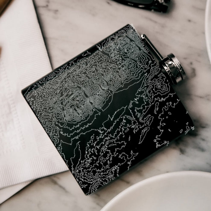 Buena Vista Colorado Custom Engraved City Map Inscription Coordinates on 6oz Stainless Steel Flask in Black