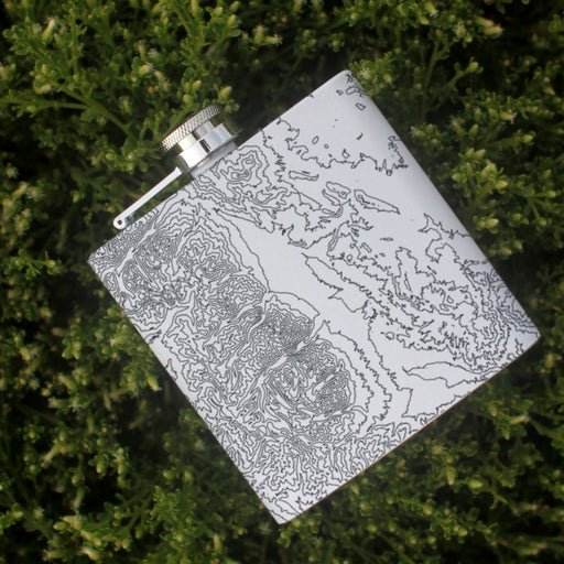 Buena Vista Colorado Custom Engraved City Map Inscription Coordinates on 6oz Stainless Steel Flask in White