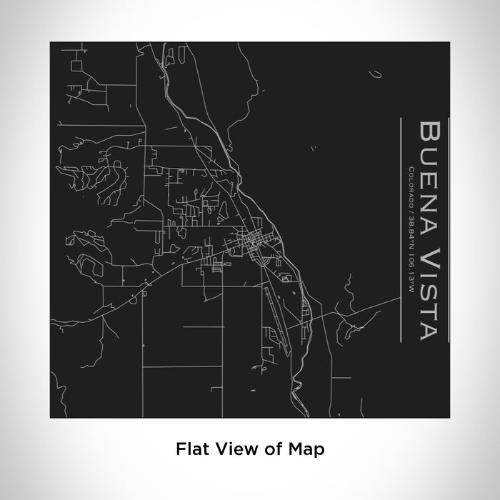 Rendered View of Buena Vista Colorado Map Engraving on 17oz Stainless Steel Insulated Tumbler in Black