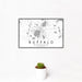 12x18 Buffalo Minnesota Map Print Landscape Orientation in Classic Style With Small Cactus Plant in White Planter