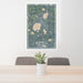 24x36 Buffalo Minnesota Map Print Portrait Orientation in Afternoon Style Behind 2 Chairs Table and Potted Plant
