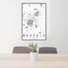 24x36 Buffalo Minnesota Map Print Portrait Orientation in Classic Style Behind 2 Chairs Table and Potted Plant