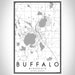 Buffalo Minnesota Map Print Portrait Orientation in Classic Style With Shaded Background