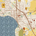 Buffalo Minnesota Map Print in Woodblock Style Zoomed In Close Up Showing Details