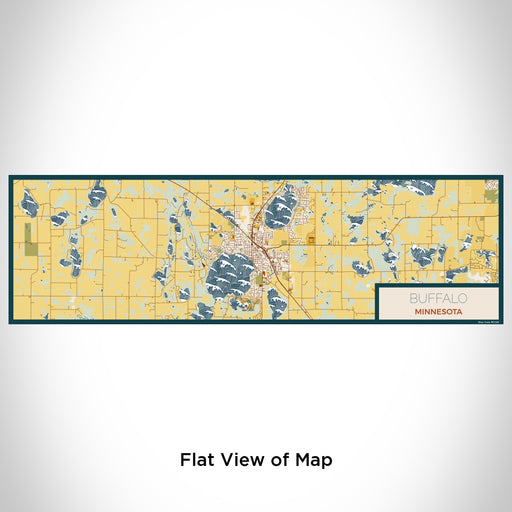 Flat View of Map Custom Buffalo Minnesota Map Enamel Mug in Woodblock