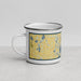 Left View Custom Buffalo Minnesota Map Enamel Mug in Woodblock