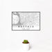 12x18 Buffalo New York Map Print Landscape Orientation in Classic Style With Small Cactus Plant in White Planter