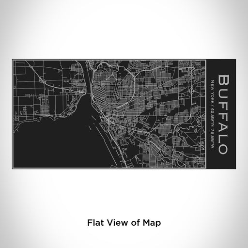 Rendered View of Buffalo New York Map Engraving on 17oz Stainless Steel Insulated Cola Bottle in Black