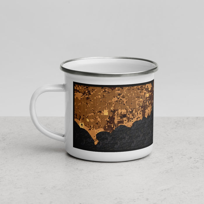 Left View Custom Buffalo New York Map Enamel Mug in Ember