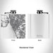 Rendered View of Buffalo New York Map Engraving on 6oz Stainless Steel Flask in White