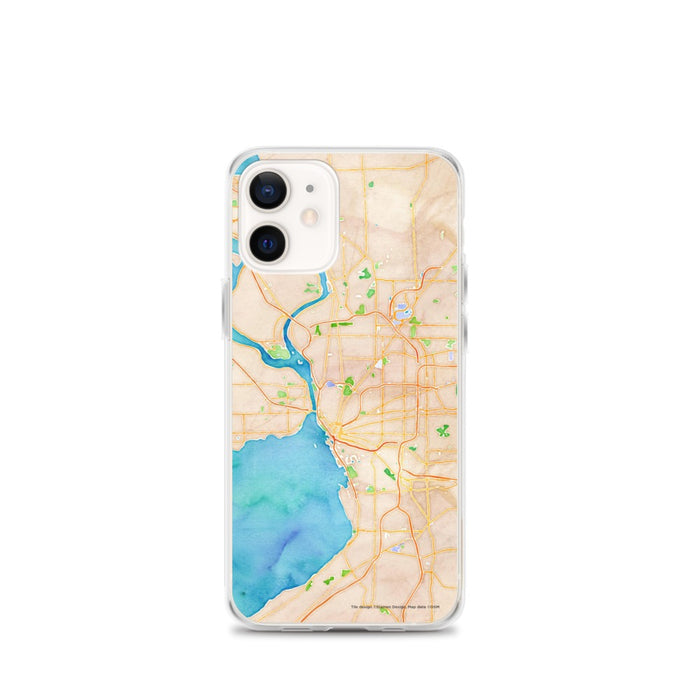 Custom Buffalo New York Map iPhone 12 mini Phone Case in Watercolor