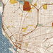 Buffalo New York Map Print in Woodblock Style Zoomed In Close Up Showing Details