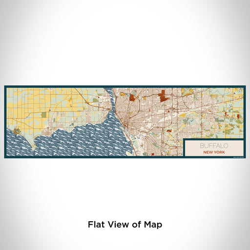 Flat View of Map Custom Buffalo New York Map Enamel Mug in Woodblock