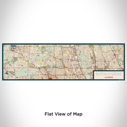 Flat View of Map Custom Buffalo Grove Illinois Map Enamel Mug in Woodblock
