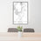 24x36 Bullhead City Arizona Map Print Portrait Orientation in Classic Style Behind 2 Chairs Table and Potted Plant