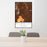 24x36 Bullhead City Arizona Map Print Portrait Orientation in Ember Style Behind 2 Chairs Table and Potted Plant