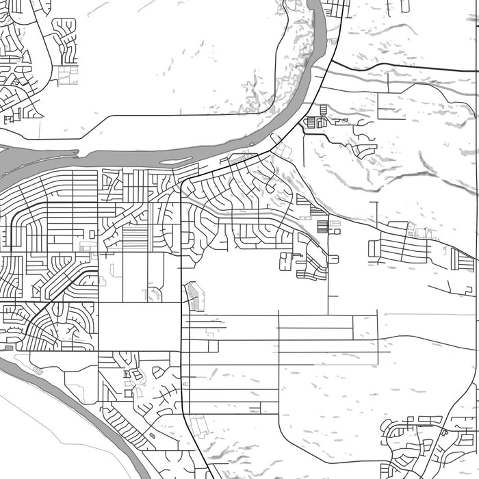 Bullhead City Arizona Map Print in Classic Style Zoomed In Close Up Showing Details