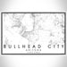 Bullhead City Arizona Map Print Landscape Orientation in Classic Style With Shaded Background