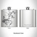 Rendered View of Bullhead City Arizona Map Engraving on 6oz Stainless Steel Flask