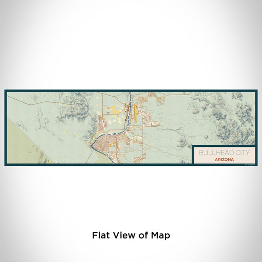 Flat View of Map Custom Bullhead City Arizona Map Enamel Mug in Woodblock