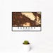 12x18 Burbank California Map Print Landscape Orientation in Ember Style With Small Cactus Plant in White Planter