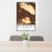 24x36 Burbank California Map Print Portrait Orientation in Ember Style Behind 2 Chairs Table and Potted Plant