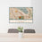 24x36 Burbank California Map Print Lanscape Orientation in Woodblock Style Behind 2 Chairs Table and Potted Plant