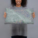 Person holding 20x12 Custom Burbank California Map Throw Pillow in Afternoon