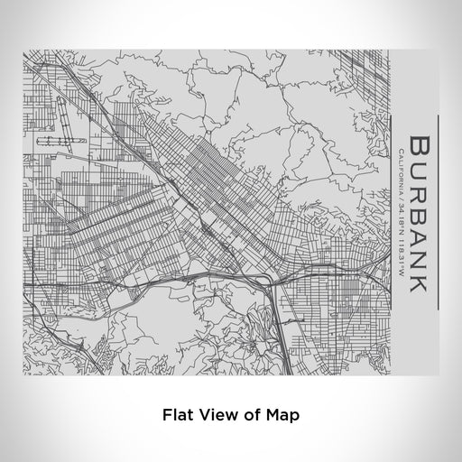 Rendered View of Burbank California Map Engraving on 20oz Stainless Steel Insulated Bottle with Bamboo Top