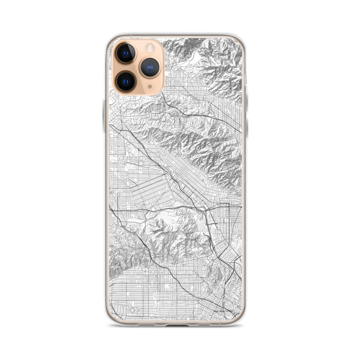 Custom iPhone 11 Pro Max Burbank California Map Phone Case in Classic