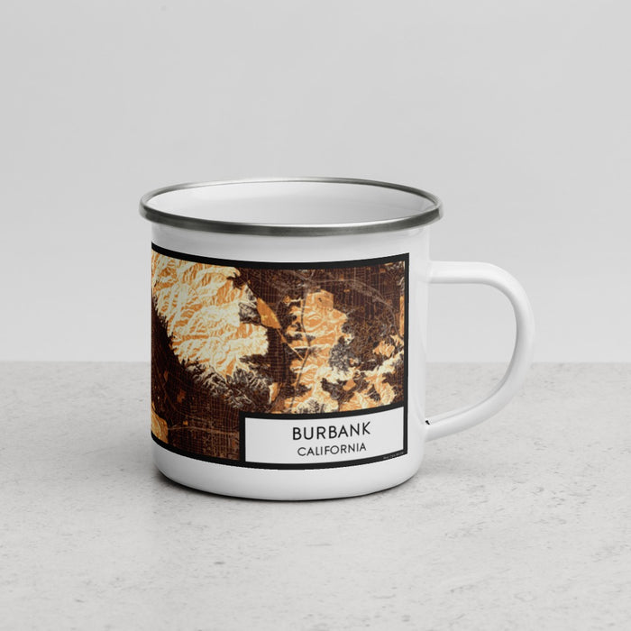 Right View Custom Burbank California Map Enamel Mug in Ember
