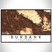 Burbank California Map Print Landscape Orientation in Ember Style With Shaded Background