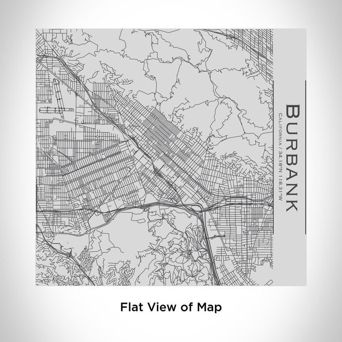 Rendered View of Burbank California Map Engraving on 17oz Stainless Steel Insulated Tumbler