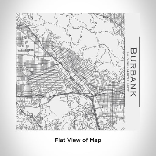 Rendered View of Burbank California Map Engraving on 17oz Stainless Steel Insulated Tumbler in White
