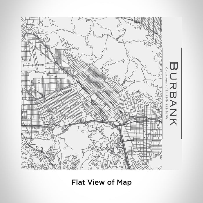 Rendered View of Burbank California Map Engraving on 17oz Stainless Steel Insulated Tumbler in White