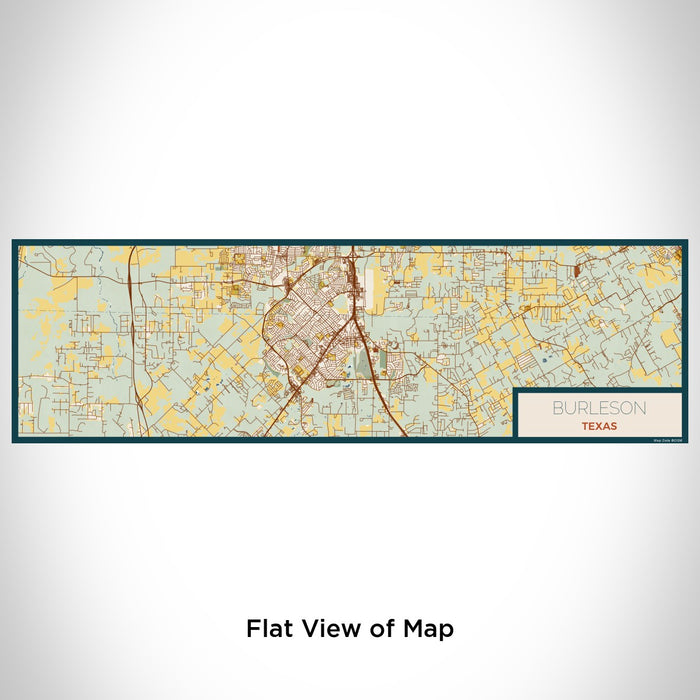 Flat View of Map Custom Burleson Texas Map Enamel Mug in Woodblock
