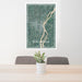 24x36 Burlington Iowa Map Print Portrait Orientation in Afternoon Style Behind 2 Chairs Table and Potted Plant