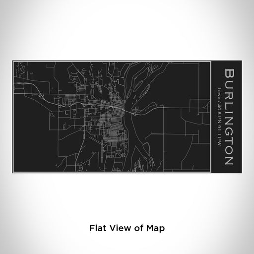 Rendered View of Burlington Iowa Map Engraving on 17oz Stainless Steel Insulated Cola Bottle in Black